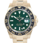 2019 Rolex GMT-Master 2 Ceramic Green Dial 116718 Yellow Gold Chromalight Watch