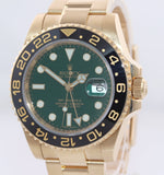 2019 Rolex GMT-Master 2 Ceramic Green Dial 116718 Yellow Gold Chromalight Watch