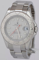 Rolex Yacht-Master PAPERS Mid-Size Platinum Steel 35mm 168622 Date Watch B+P