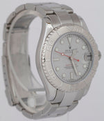 Rolex Yacht-Master PAPERS Mid-Size Platinum Steel 35mm 168622 Date Watch B+P