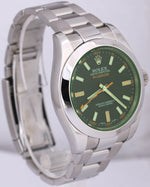 MINT Rolex Milgauss BLACK Green 40mm Stainless Steel Oyster 116400 GV Watch
