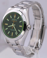 MINT Rolex Milgauss BLACK Green 40mm Stainless Steel Oyster 116400 GV Watch