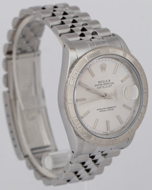 Rolex DateJust 36mm Turn-O-Graph Silver Stainless Steel Automatic Watch 16264