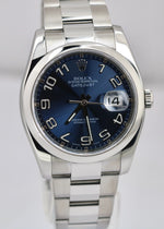 PAPERS Rolex DateJust 36mm BLUE CONCENTRIC Steel RED ROULETTE 116200 BOX
