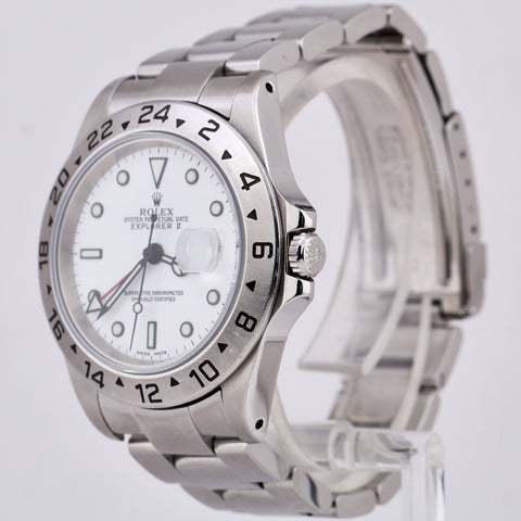 Rolex Explorer II White Stainless Steel Automatic 40mm Oyster Date Watch 16570