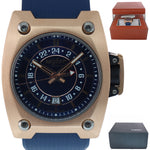 Wyler Geneve Code R GMT Date 200.2 Solid 18k Rose Gold Blue 44mm Automatic Watch