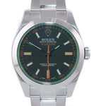 Rolex Milgauss Green Anniversary Orange Black 116400 GV Steel Watch Box