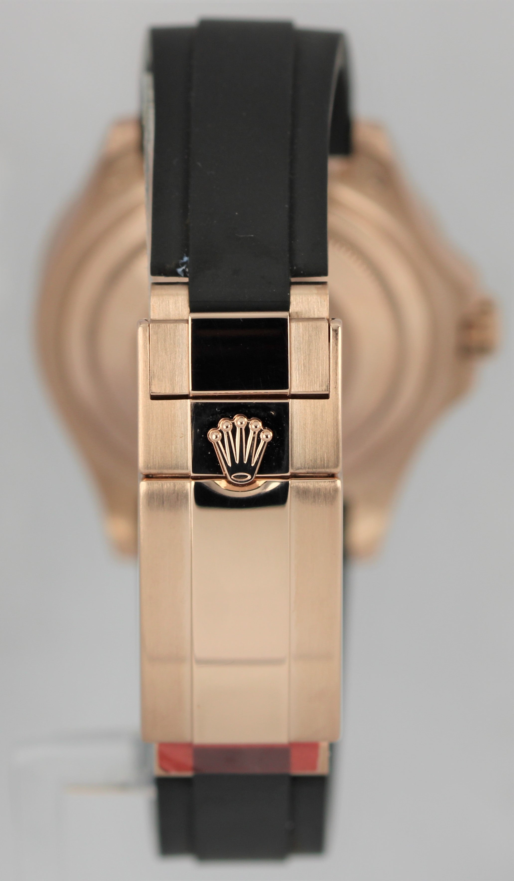 Rolex Yacht-Master 18k Rose Gold Oysterflex Black Dial 37mm 268655 Watch Box