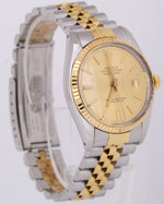 Rolex DateJust 36mm CHAMPAGNE 18K Yellow Gold Stainless Steel JUBILEE 16013