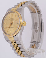 Rolex DateJust 36mm CHAMPAGNE 18K Yellow Gold Stainless Steel JUBILEE 16013