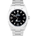 MINT UNPOLISHED Rolex Explorer I Black Stainless Steel 114270 36mm Watch PAPERS