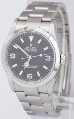 MINT UNPOLISHED Rolex Explorer I Black Stainless Steel 114270 36mm Watch PAPERS