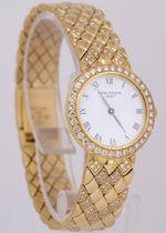 Patek Philippe Calatrava White DIAMOND 18K Yellow Gold 25mm Quartz Watch 4820