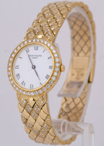 Patek Philippe Calatrava White DIAMOND 18K Yellow Gold 25mm Quartz Watch 4820