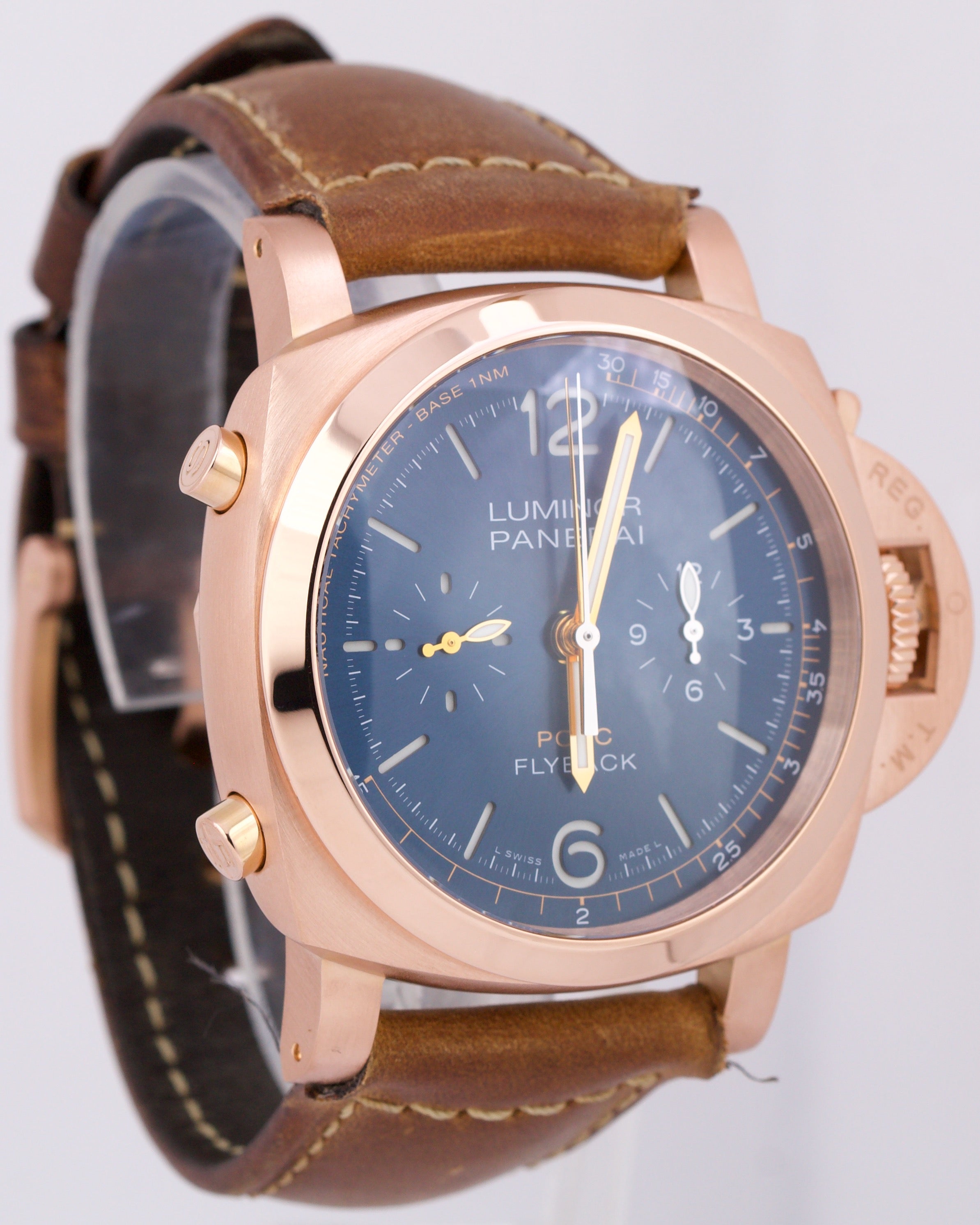 Panerai Luminor Yachts Challenge PAM1020 18K Rose Gold Blue 44mm Watch