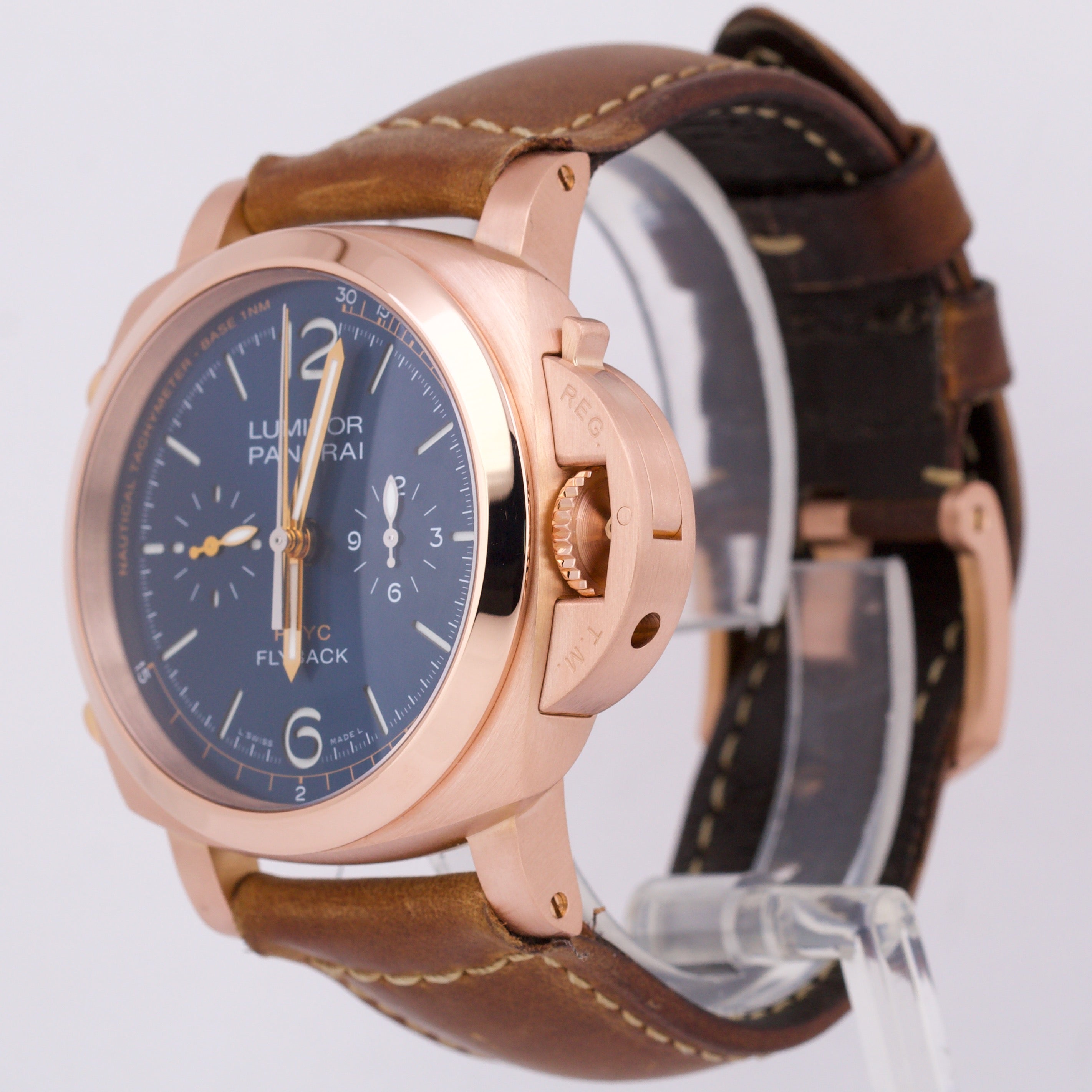 Panerai Luminor Yachts Challenge PAM1020 18K Rose Gold Blue 44mm Watch