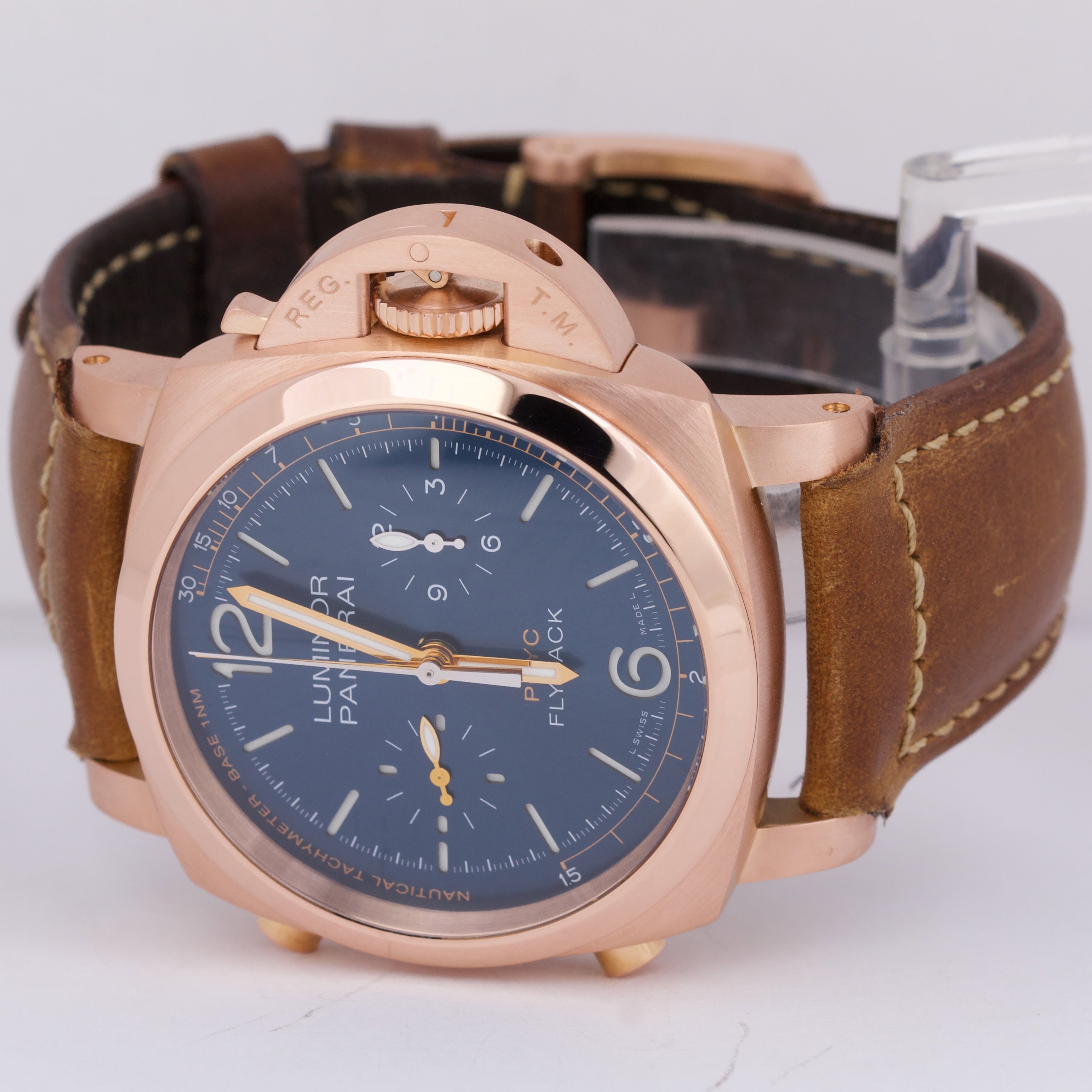 Panerai Luminor Yachts Challenge PAM1020 18K Rose Gold Blue 44mm Watch