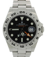 2017 Rolex Explorer II 42mm 216570 Black Orange Steel GMT Date Watch Box Papers
