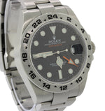 2017 Rolex Explorer II 42mm 216570 Black Orange Steel GMT Date Watch Box Papers