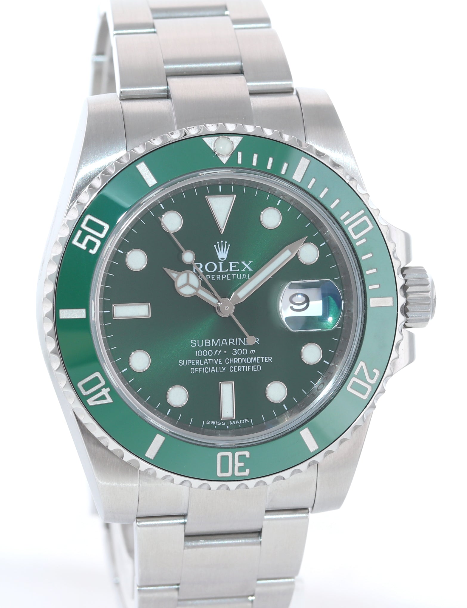 Rolex Submariner Hulk 116610LV Green Ceramic Bezel Watch Box Papers MINT