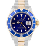 Rolex Submariner Date 40mm Blue Two-Tone 18K Yellow Gold Steel 16613 Watch BOX