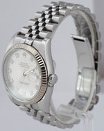 2009 Rolex DateJust 36mm DIAMOND White Gold Steel Jubilee Watch 116234 CARD