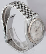 2009 Rolex DateJust 36mm DIAMOND White Gold Steel Jubilee Watch 116234 CARD