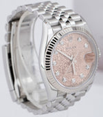 Rolex DateJust 36mm Pink Salmon Computer Diamond Steel Jubilee Watch 126234