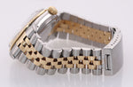 Rolex DateJust 16013 Two Tone 18k Gold Steel Jubilee Black Stick Watch Box
