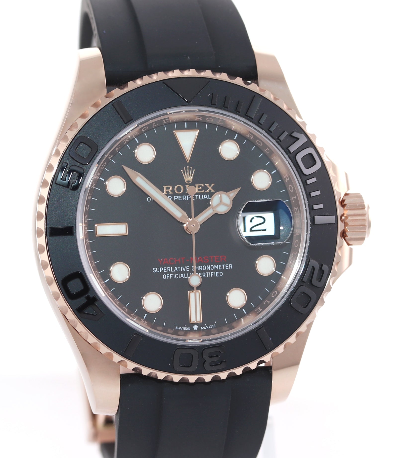 2022 Rolex Yacht-Master 126655 18k Everose  Gold 40mm Oysterflex Watch Box