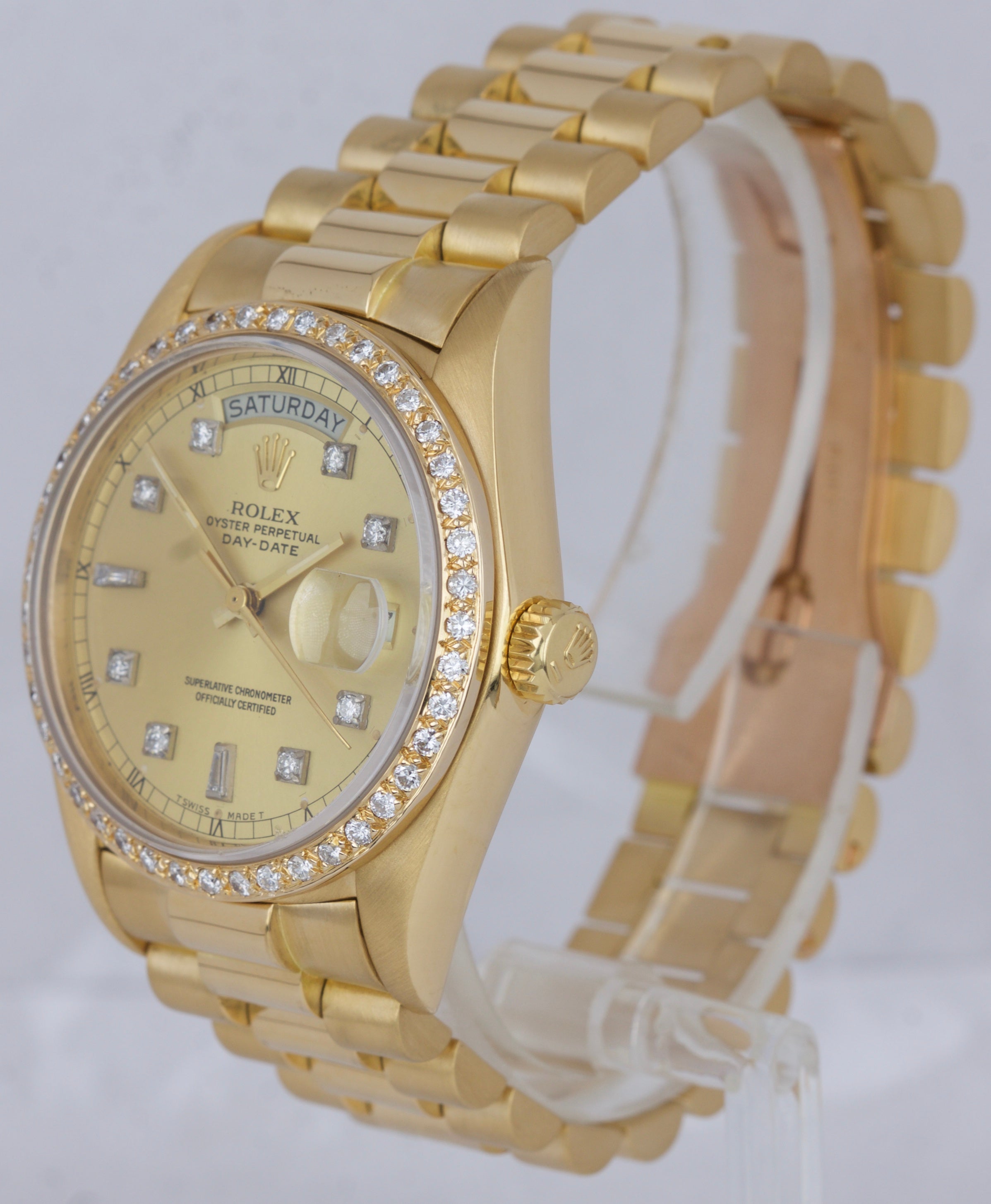 Rolex Day-Date Presidential President 36mm Diamond Dial 18038 18K Gold Watch