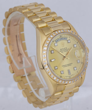 Rolex Day-Date Presidential President 36mm Diamond Dial 18038 18K Gold Watch