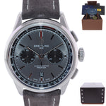 PAPERS Breitling Premier Chronograph Steel AB0118 B01 42mm Grey Date Watch