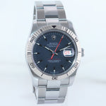 2008 MINT Rolex DateJust Turn-O-Graph 116264 Steel Black White Gold Fluted Watch