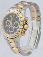 Rolex Daytona Cosmograph 40mm Two-Tone Zenith Steel Gold Black Watch 16523
