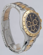 Rolex Daytona Cosmograph 40mm Two-Tone Zenith Steel Gold Black Watch 16523