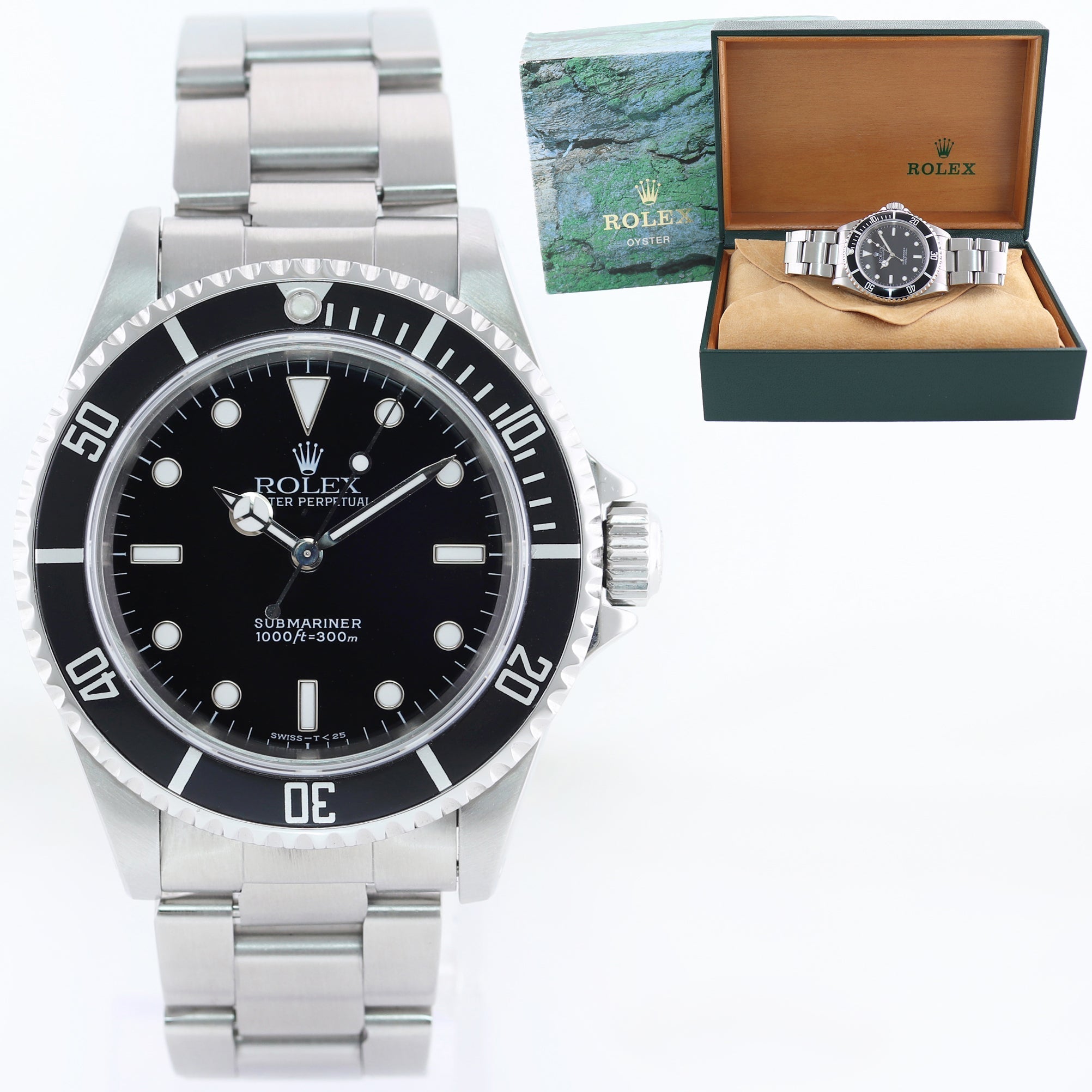 Rolex black stainless steel discount submariner 14060 men's wristwatch 40mm