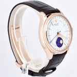Rolex Cellini Moonphase White Dial 18K Everose Gold 39mm Leather 50535 Watch