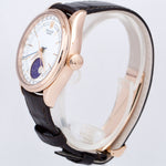 Rolex Cellini Moonphase White Dial 18K Everose Gold 39mm Leather 50535 Watch