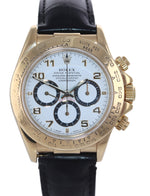 Rolex Daytona Zenith 16518 White Dial 18k Yellow Gold 40mm Leather Watch Box