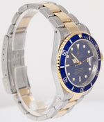 Rolex Submariner Date 40mm Blue Two-Tone 18K Yellow Gold Steel 16613 Watch BOX