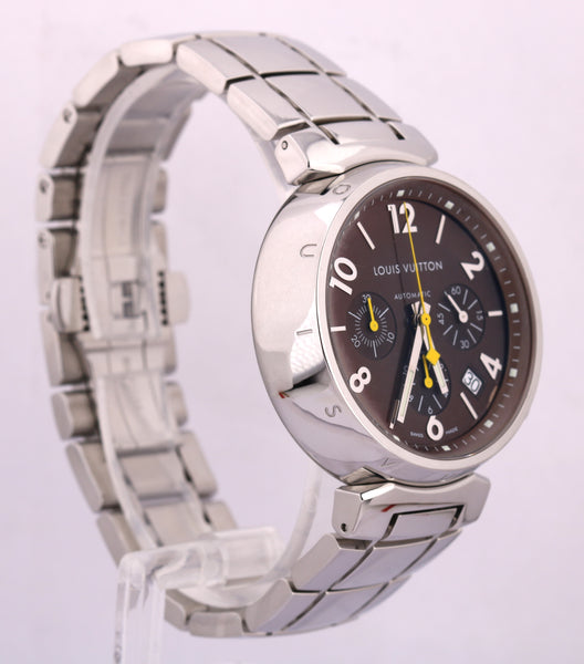 LOUIS VUITTON Tambour Chronograph men's watch, Brown (model Q1121)