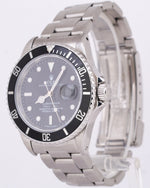 PAPERS Rolex Submariner Date 40mm Black Stainless Steel Oyster 16610 Watch BOX