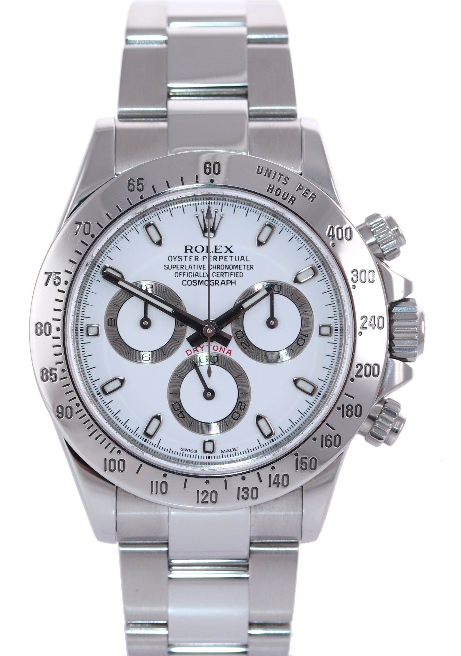 2015-2016 CHROMALIGHT Rolex Daytona 116520 WHITE APH Steel Blue Lume Watch