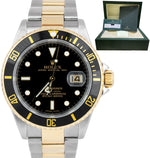 REHAUT RSC Rolex Submariner Black Two-Tone NO-HOLES 40mm Watch 16613 BOX
