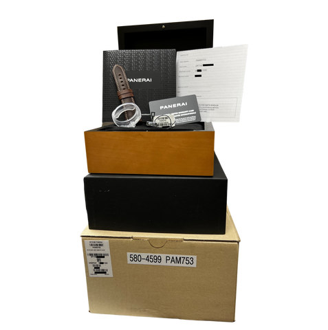 Panerai Radiomir Base PAPERS PAM 753 OP Logo Stainless PAM00753 45mm Watch B+P