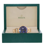 Rolex 16618 Submariner 18K Yellow Gold Blue Purple Sunburst Dial Watch Box