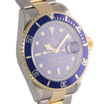 PAPERS 2004 Rolex Submariner 16613 Two Tone 18k Gold Blue SEL No Holes Watch
