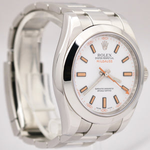 Rolex Milgauss 116400 WHITE Orange Anti-Magnetic Stainless Steel 40mm Watch