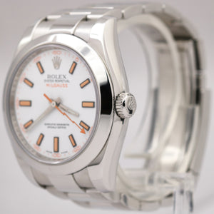 Rolex Milgauss 116400 WHITE Orange Anti-Magnetic Stainless Steel 40mm Watch